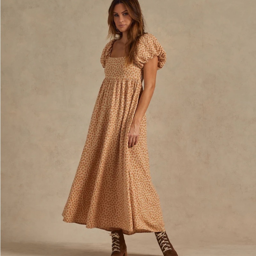 Rylee + Cru Tan Floral Maxi Dress